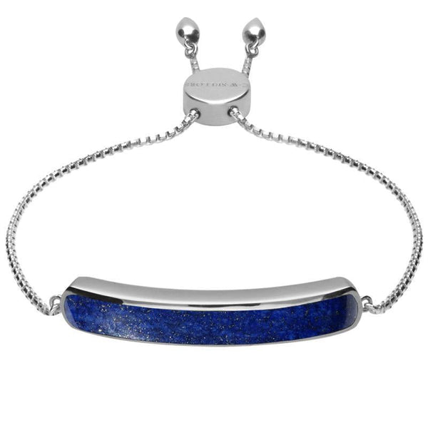 Sterling Silver Lapis Lazuli Lineaire Long Bracelet B1071.