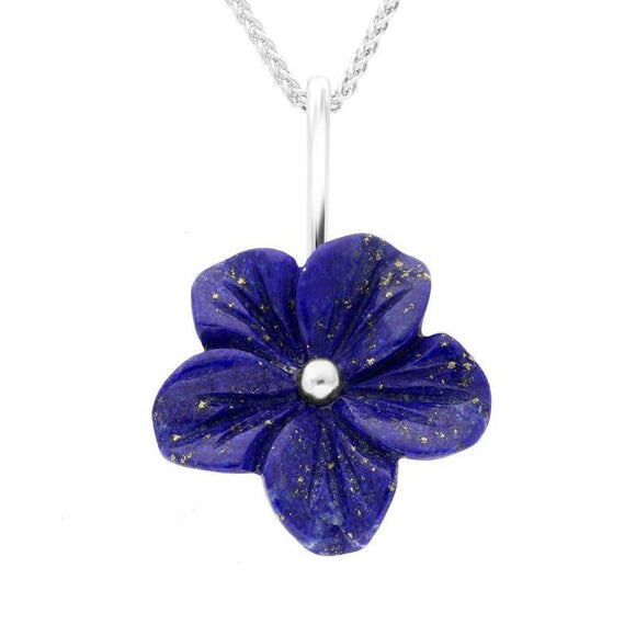 Sterling Silver Lapis Lazuli Tuberose Desert Rose Necklace, P2858.