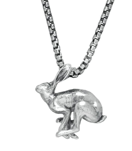 Sterling Silver Necklace Running Hares Small Sterling Silver. P2519.