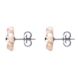Sterling Silver Pink Mother of Pearl Gypsophila Tuberose Stud Earrings, E2156