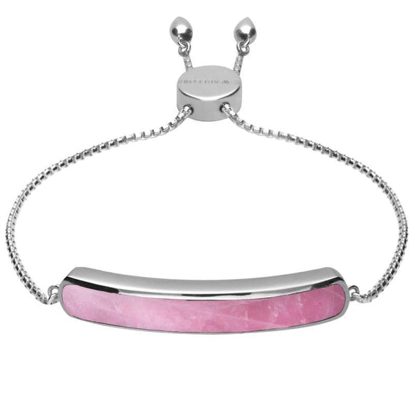 Sterling Silver Silver Rose Lineaire Long Bracelet B1071.