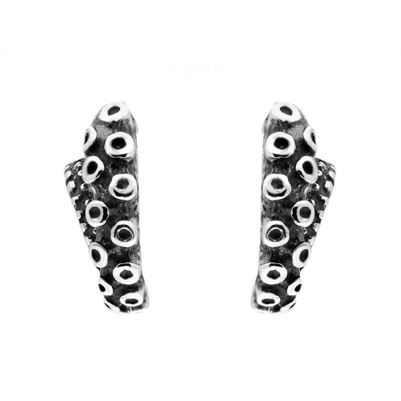 Sterling Silver Tentacle Curl Stud Earrings E2461