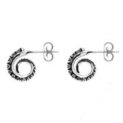 Sterling Silver Tentacle Curl Stud Earrings E2461