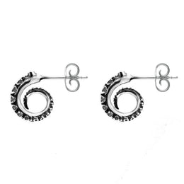 Sterling Silver Tentacle Curl Stud Earrings E2461