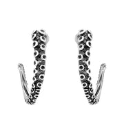 Sterling Silver Tentacle Hoop Earrings E2460