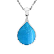 Sterling Silver Turquoise Balloon Shaped Necklace. P223.