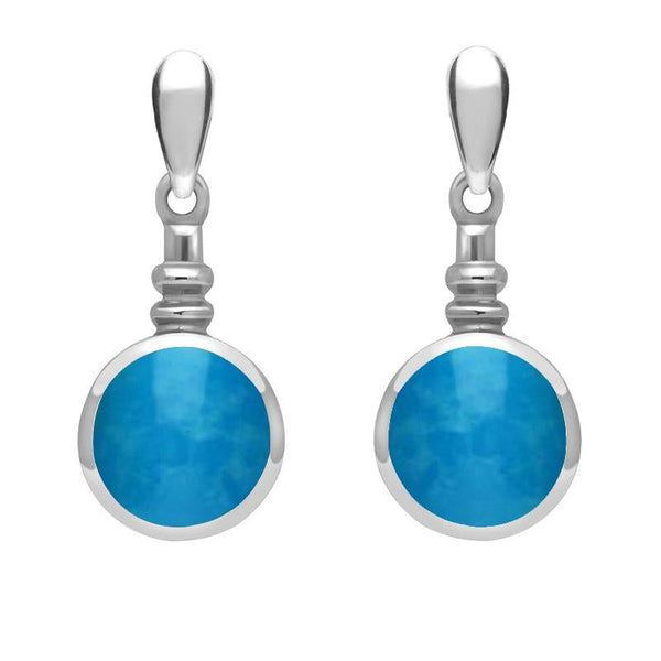 Sterling Silver Turquoise Bottle Top Drop Earrings E054