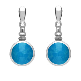 Sterling Silver Turquoise Bottle Top Drop Earrings E054