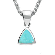 Sterling Silver Turquoise Curved Triangle Small Necklace. P326.