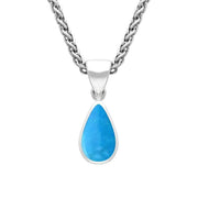   Sterling Silver Turquoise Dinky Pear Necklace. P450.