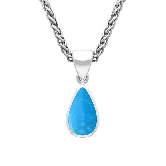   Sterling Silver Turquoise Dinky Pear Necklace. P450.