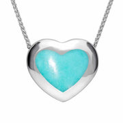 Sterling Silver Turquoise Framed Heart Necklace. P1554.