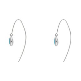 Sterling Silver Turquoise Heart Disc Drop Earrings, E1372.