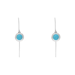 Sterling Silver Turquoise Heart Disc Drop Earrings, E1372.