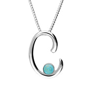 Sterling Silver Turquoise Love Letters Initial C Necklace P3450C