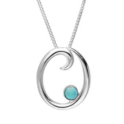Sterling Silver Turquoise Love Letters Initial O Necklace P3462C