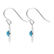 Sterling Silver Turquoise Open Flower Drop Earrings, E1617