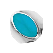 Sterling Silver Turquoise Oval Ring R076