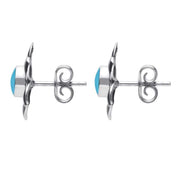 Sterling Silver Turquoise Petal Stud Earrings E028