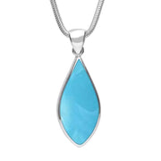 Sterling Silver Turquoise Pointed Pear Necklace P221
