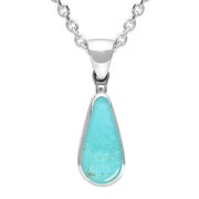 Sterling Silver Turquoise Small Pear Necklace. P163.
