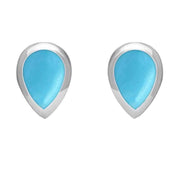 Sterling Silver Turquoise Small Teardrop Stud Earrings E768
