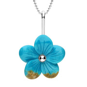 Sterling Silver Turquoise Tuberose Pansy Necklace, P2853.