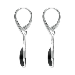Sterling Silver Whitby Jet Celtic Pear Drop Earrings E2053