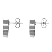 Sterling Silver Whitby Jet Cross Shaped Stud Earrings. E1947. 