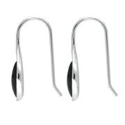 Sterling Silver Whitby Jet Marquise Overlap Hook Earrings E2313