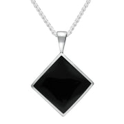 Sterling Silver Whitby Jet Medium Rhombus Necklace P1806