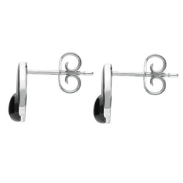 Sterling Silver Whitby Jet Round Open Triangle Stud Earrings E2323