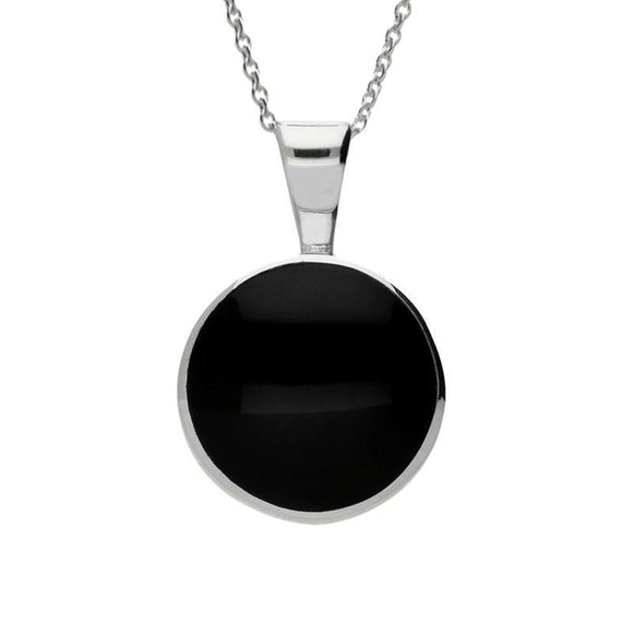 Sterling Silver Whitby Jet Round Four Piece Set. S005