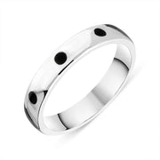 Sterling Silver Whitby Jet 4mm Wedding Band Ring R1197_4