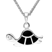 Sterling Silver Whitby Jet Tortoise Necklace, P2597.