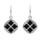 Sterling Silver Whitby Jet Whitby Abbey Window Drop Earrings E1827