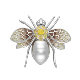 Sterling Silver Yellow Sapphire Enamel House Style Wasp Brooch M320