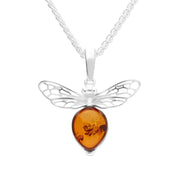 Sterling Silver Small Amber Bee Necklace, P3341C