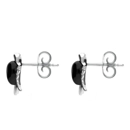 Sterling Silver Whitby Jet Bird Stud Earrings E2436