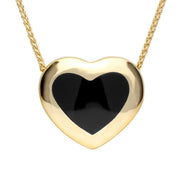 9ct Yellow Gold Whitby Jet Framed Heart Two Piece Set