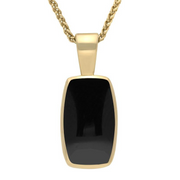 18ct Yellow Gold Whitby Jet Barrel Shaped Necklace, P025