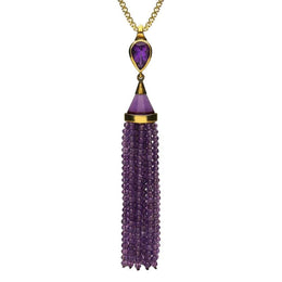 Yellow Gold Vermeil Amethyst Cascade Necklace, P3093C.