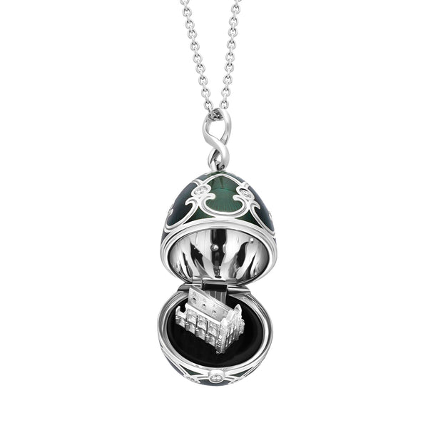 Faberge Palais Tsarskoye Selo White Gold Locket With Whitby Jet Surprise Limited Edition Locket 1386FP2520