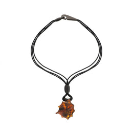 Amber Irregular Multi Strand Leather Necklace D