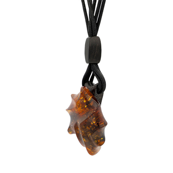 Amber Irregular Multi Strand Leather Necklace D