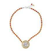 Gold Plated Sterling Silver Amber Beaded Necklace D NUNQ0000051.