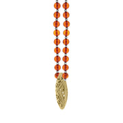 Gold Plated Sterling Silver Amber Beaded Necklace D