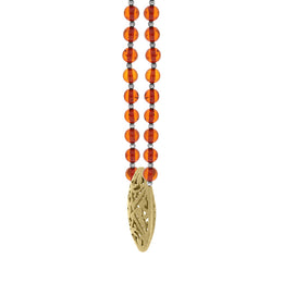 Gold Plated Sterling Silver Amber Beaded Necklace D