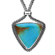 Sterling Silver Turquoise Triangular Foxtail Necklace N964