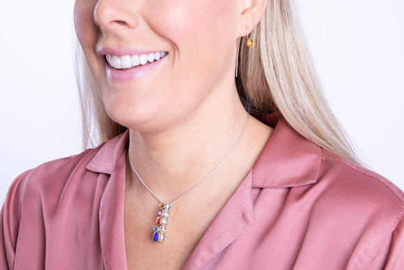 9ct Yellow Gold Sterling Silver Blue John Stepping Stones 5x7mm Pear Drop Hook Earrings